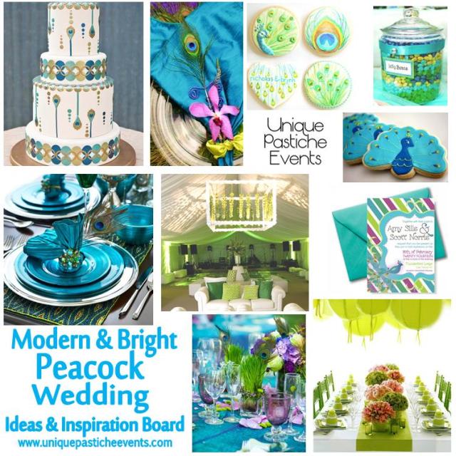 Modern & Bright Peacock Wedding Ideas