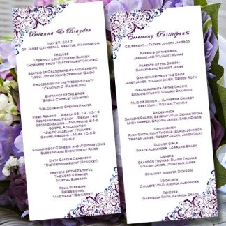 Wedding Ceremony Purple Program Templates – made by Wedding Templates on Etsy