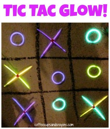 Glow in the Dark Tic Tac Glow – shared on Coffee Cups and Crayons