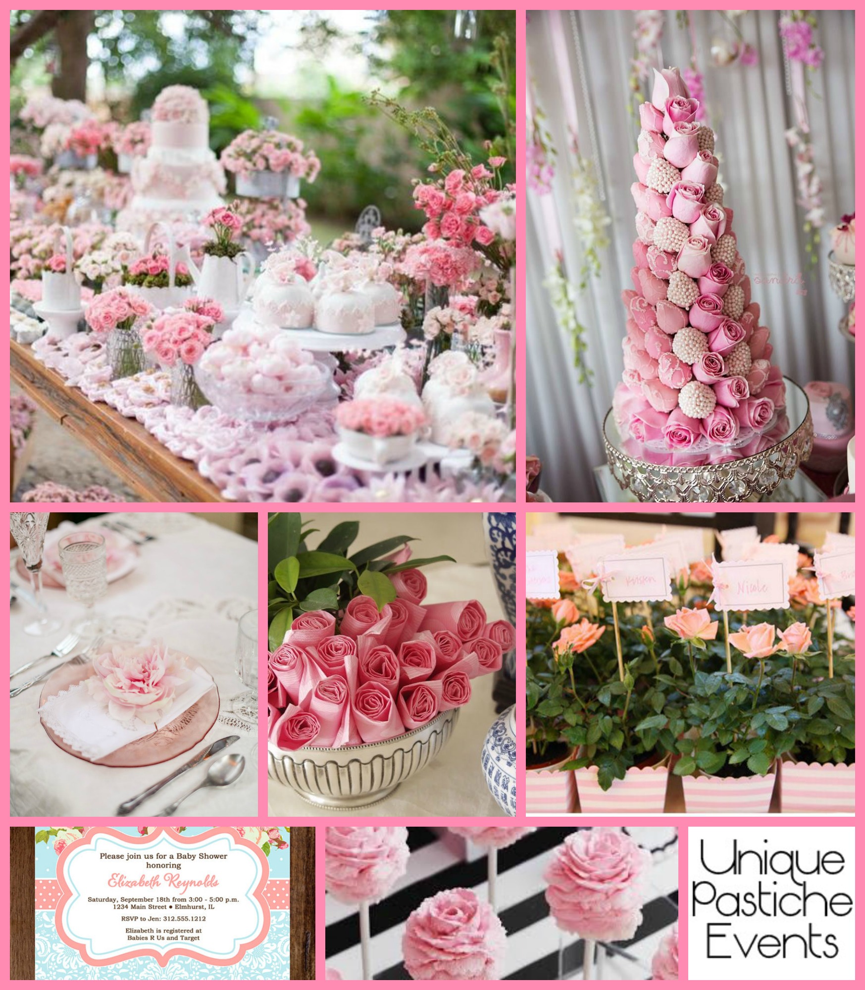 pink roses baby shower