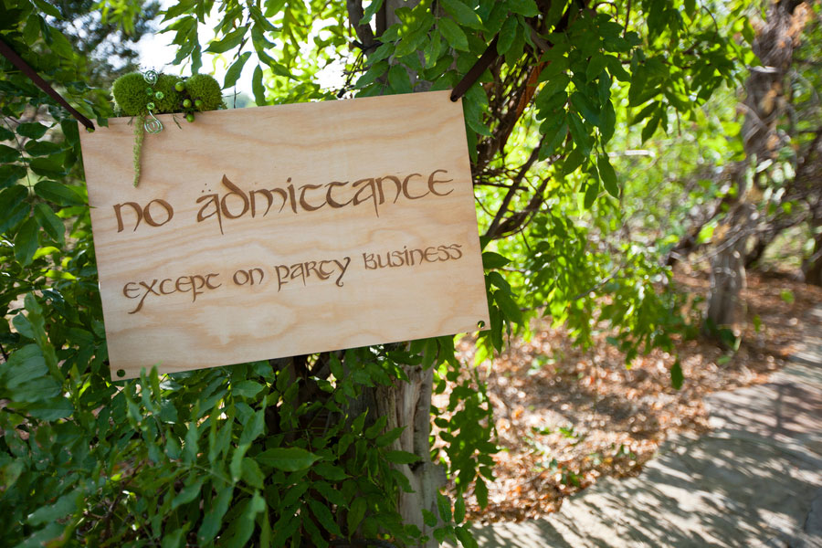 “No Admittance Except On Party Business” Quote – shared on Storyboard Wedding