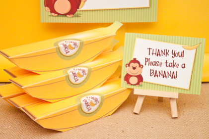Banana Party Favor Box – shared on Oink! The Blog of Piggy Bank Parties