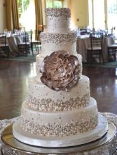Champagne Bubbles Metallic Wedding Cake – created and shared by Sugarland