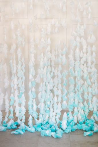 DIY Dip-Dyed Coffee Filter Backdrop - tutorial shared on Style Me Pretty