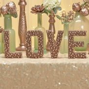 Embellished Rose Gold Letters for Wedding Décor Tutorial – shared on Fancy Pants Weddings