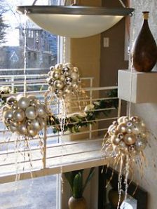 Gold Christmas Ornament Hanging Sphere Sculptures – spotted on Pinterest