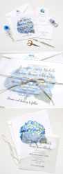 Custom Wedding Invitations with Hydrangea Flowers – shared on Mospens Studio