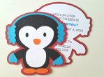 Penguin Party Invitation Set – created and sold by bellybeancards on Etsy