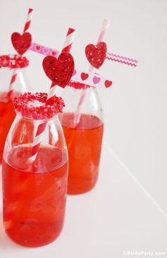 Red Sugar Rimmed Cocktails – shared on Bird’s Party