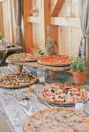 Rustic Pizza Food Bar – shared in a roundup post by Brides