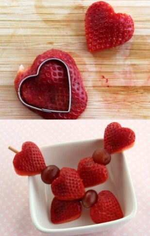 Strawberry Hearts Valentine Snacks – tutorial shared by Modern Parents Messy Kids