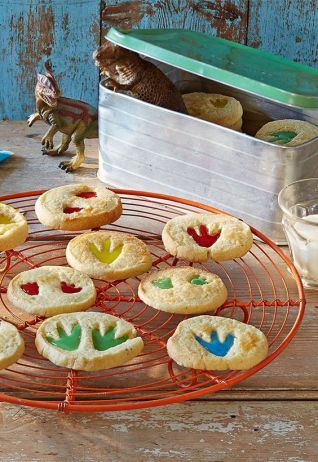 Colorful Dinosaur Track Print Biscuits Cookies – recipe shared by Tesco