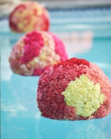Pink Floating Carnation Flowers Pool Spheres – spotted on Pinterest