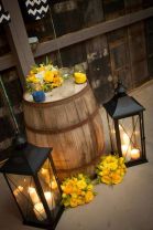Country Lanterns with Candles and Sunflower Vignette – spotted on Pinterest