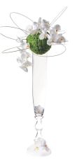 Tall Modern Centerpiece with White Orchid and Green Floral Sphere – spotted on Pinterest