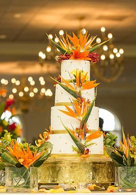 Bird of Paradise Wedding Cake – shared on Laissez Affairs