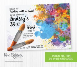 Painting Party Birthday Invitation – created and sold by NineEighteenBirthday on Etsy
