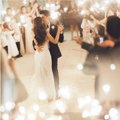 First Dance Surrounded by Sparklers – shared by weddingdream on Instagram