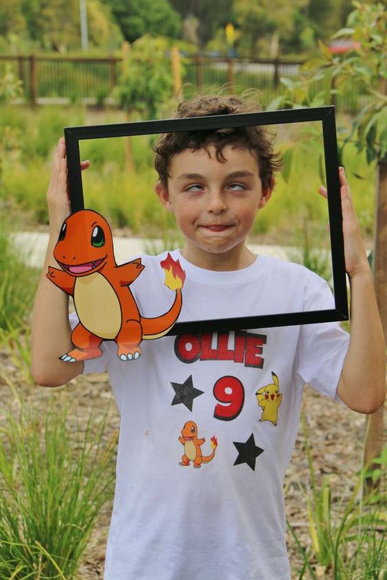 Pokémon Party Photo Opp Frame with Charmander - shared by Debbie M on Catch My Party