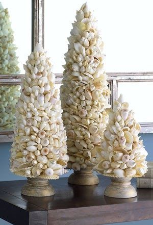 Shell Christmas Trees Décor – shared in a round up post by Designer Décor