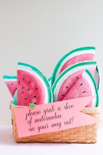 DIY Watermelon Party Favors – tutorial shared by Oh Happy Day