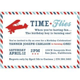 Time Flies When You’re Having Fun Vintage Airplane Invitation – available on I Heart to Party