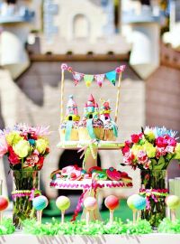 Colorful Mini Golf Food Buffet Display and Dessert Bart – shared by Hostess with the Mostess
