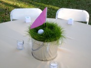 Golf Flag and Grass Party Centerpiece – shared by Perfectly Unplanned