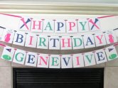 Preppy Pink, Blue, and Green Girl’s Golf Birthday Banner – created and sold by Tickled Glitzy on Etsy