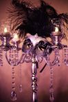 Silver Candelabra Centerpiece with Crystal Accents and a Black and Silver Masquerade Mask – shared by Kapture Vision