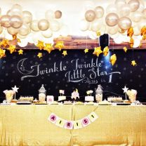 Twinkle Twinkle Little Star Food Display with Chalkboard Backdrop – spotted on Pinterest