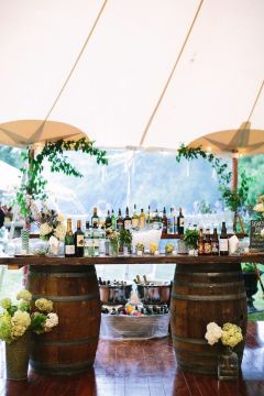 Wine Barrel Bar – shared by Elegant Wedding Invites