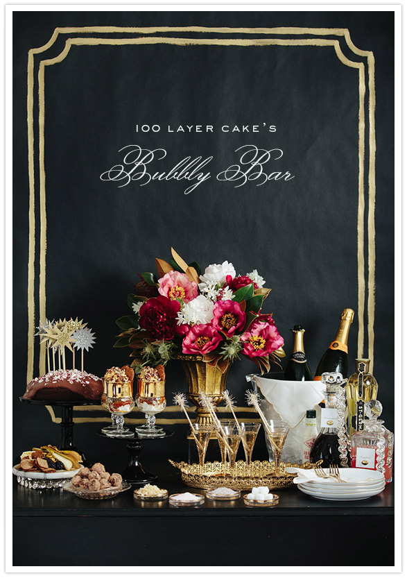 Regal Bubbly Bar in Black with Gold Accents – shared on 100 Layer Cake
