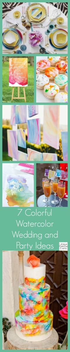 7 Colorful Watercolor Wedding and Party Ideas
