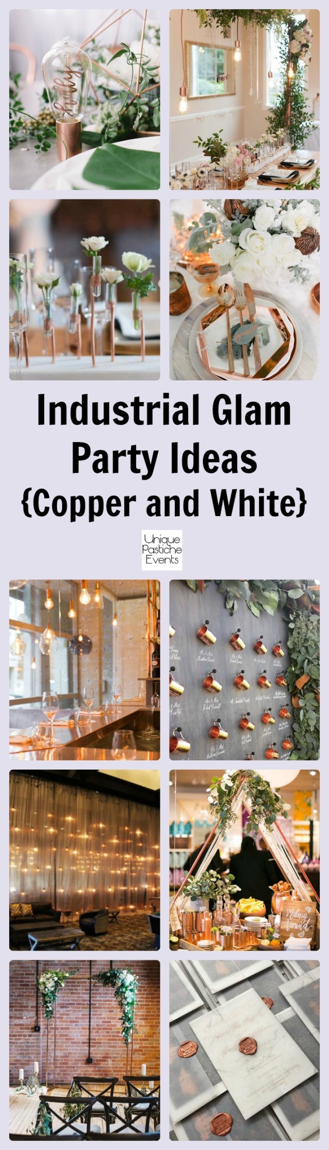 Industrial Glam Party in Copper and White